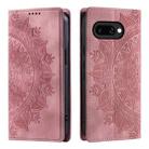 For Google Pixel 9a Totem Embossed Magnetic Leather Phone Case(Rose Gold) - 1