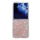 For Xiaomi Mix Flip 2 Pearlescent Shell Texture Phone Case(Pink Green) - 1