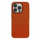 For iPhone 15 Pro Skin Feel Leather Texture MagSafe Magnetic Phone Case(Orange) - 1