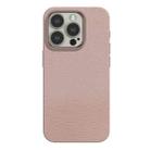 For iPhone 14 Pro Max Skin Feel Leather Texture MagSafe Magnetic Phone Case(Pink) - 1