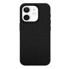 For iPhone 12 Skin Feel Leather Texture MagSafe Magnetic Phone Case(Black) - 1