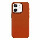 For iPhone 12 Skin Feel Leather Texture MagSafe Magnetic Phone Case(Orange) - 1