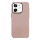 For iPhone 12 Skin Feel Leather Texture MagSafe Magnetic Phone Case(Pink) - 1