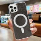 For iPhone 15 Pro Acrylic Transparent Glitter MagSafe Phone Case(Black) - 1