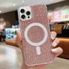 For iPhone 15 Pro Acrylic Transparent Glitter MagSafe Phone Case(Pink) - 1