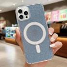 For iPhone 15 Pro Acrylic Transparent Glitter MagSafe Phone Case(Blue) - 1