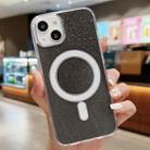 For iPhone 14 Acrylic Transparent Glitter MagSafe Phone Case(Black) - 1