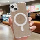 For iPhone 14 Acrylic Transparent Glitter MagSafe Phone Case(Gold) - 1