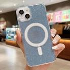 For iPhone 14 Acrylic Transparent Glitter MagSafe Phone Case(Blue) - 1