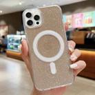 For iPhone 12 / 12 Pro Acrylic Transparent Glitter MagSafe Phone Case(Gold) - 1