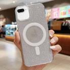 For iPhone 8 Plus / 7 Plus Acrylic Transparent Glitter MagSafe Phone Case(Silver) - 1