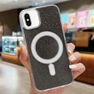 For iPhone XS / X Acrylic Transparent Glitter MagSafe Phone Case(Black) - 1