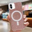 For iPhone XS / X Acrylic Transparent Glitter MagSafe Phone Case(Pink) - 1