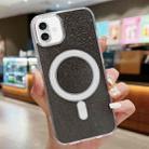 For iPhone 16 Plus Acrylic Transparent Glitter MagSafe Phone Case(Black) - 1