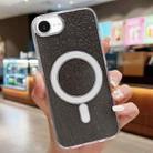 For iPhone 16e Acrylic Transparent Glitter MagSafe Phone Case(Black) - 1