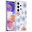 For Samsung Galaxy A23 Dual-side Laminating IMD PC Hybrid TPU Phone Case(Blue Flower) - 1