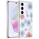 For Samsung Galaxy A35 5G Dual-side Laminating IMD PC Hybrid TPU Phone Case(Blue Flower) - 1