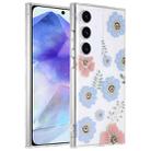 For Samsung Galaxy A55 5G Dual-side Laminating IMD PC Hybrid TPU Phone Case(Blue Flower) - 1