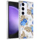 For Samsung Galaxy S23 FE 5G Dual-side Laminating IMD PC Hybrid TPU Phone Case(Blue Peony) - 1