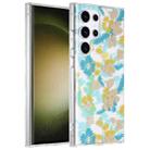 For Samsung Galaxy S23 Ultra 5G Dual-side Laminating IMD PC Hybrid TPU Phone Case(Yellow Flowers) - 1