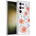 For Samsung Galaxy S23 Ultra 5G Dual-side Laminating IMD PC Hybrid TPU Phone Case(Orange Flowers) - 1