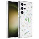 For Samsung Galaxy S23 Ultra 5G Dual-side Laminating IMD PC Hybrid TPU Phone Case(White Daisy) - 1