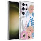 For Samsung Galaxy S23 Ultra 5G Dual-side Laminating IMD PC Hybrid TPU Phone Case(Lotus) - 1