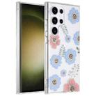 For Samsung Galaxy S23 Ultra 5G Dual-side Laminating IMD PC Hybrid TPU Phone Case(Blue Flower) - 1