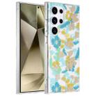 For Samsung Galaxy S24 Ultra 5G Dual-side Laminating IMD PC Hybrid TPU Phone Case(Yellow Flowers) - 1