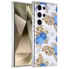 For Samsung Galaxy S24 Ultra 5G Dual-side Laminating IMD PC Hybrid TPU Phone Case(Blue Peony) - 1