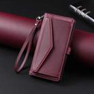 For Google Pixel 9 / 9 Pro Wallet Multi-card Slot Leather Phone Case with Lanyard(Wine Red) - 2