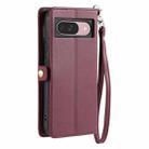 For Google Pixel 9 / 9 Pro Wallet Multi-card Slot Leather Phone Case with Lanyard(Wine Red) - 3