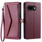 For Google Pixel 9a Wallet Multi-card Slot Leather Phone Case with Lanyard(Wine Red) - 2