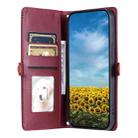 For Google Pixel 9a Wallet Multi-card Slot Leather Phone Case with Lanyard(Wine Red) - 3