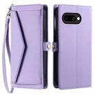 For Google Pixel 9a Wallet Multi-card Slot Leather Phone Case with Lanyard(Purple) - 2