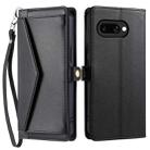 For Google Pixel 9a Wallet Multi-card Slot Leather Phone Case with Lanyard(Black) - 2