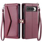 For Google Pixel 10 Pro XL Wallet Multi-card Slot Leather Phone Case with Lanyard(Wine Red) - 2