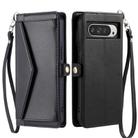 For Google Pixel 10 Pro XL Wallet Multi-card Slot Leather Phone Case with Lanyard(Black) - 2