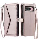For Google Pixel 10 / 10 Pro Wallet Multi-card Slot Leather Phone Case with Lanyard(Rose Gold) - 2