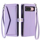 For Google Pixel 10 / 10 Pro Wallet Multi-card Slot Leather Phone Case with Lanyard(Purple) - 2