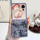 For Honor Magic V Flip Embroidery Style Full Coverage Phone Case(Blue) - 2