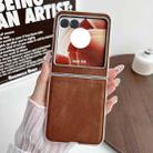 For Motorola Razr 50 Metallic Paint Skin Feel Leather Phone Case(Brown) - 2