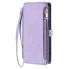 For Google Pixel 9a Leather Stitching Multi-card Slot Zipper Phone Case(Purple) - 2