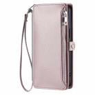 For Google Pixel 9a Leather Stitching Multi-card Slot Zipper Phone Case(Rose Gold) - 2