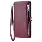 For Google Pixel 9a Leather Stitching Multi-card Slot Zipper Phone Case(Wine Red) - 2