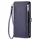 For Google Pixel 9a Leather Stitching Multi-card Slot Zipper Phone Case(Blue) - 2