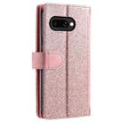 For Google Pixel 9a Zipper Wallet Bag Horizontal Flip PU Phone Case with 9 Card Slots(Rose Gold) - 3