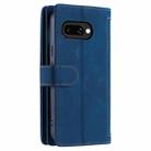 For Google Pixel 9a Zipper Wallet Bag Horizontal Flip PU Phone Case with 9 Card Slots(Blue) - 3