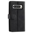 For Google Pixel 10 Pro XL Nine Card Zipper Bag Leather Phone Case with Lanyard(Black) - 3