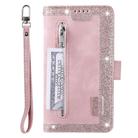 For Google Pixel 10 Pro XL Nine Card Zipper Bag Leather Phone Case with Lanyard(Rose Gold) - 2
